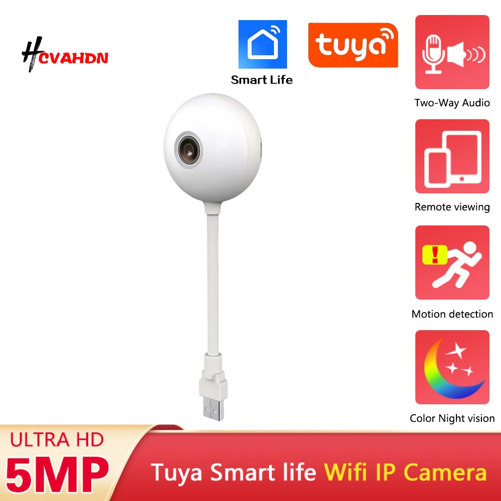 TUYA 5MP USB電球型WiFiミニIPカメラ 双方向 - Smart Baby Night Light のレビューと価格