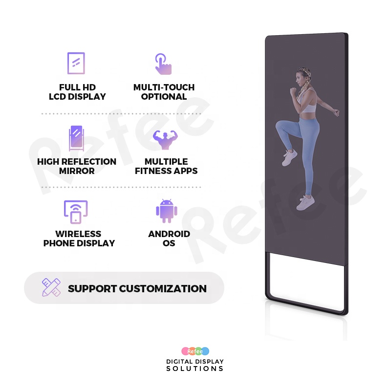 ホームスマートデジタルミラー Android搭載 エクササイ - Smart Home Gym Mirror のレビューと価格