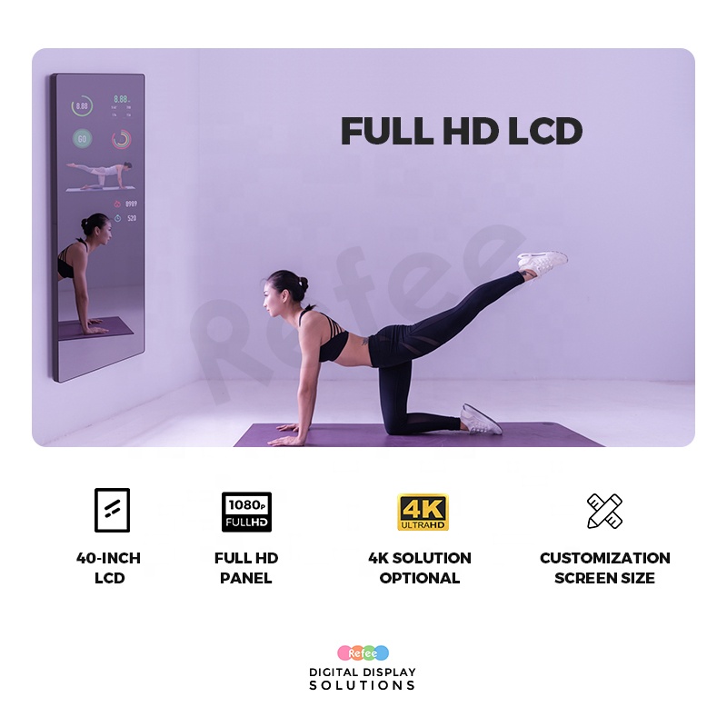 ホームスマートデジタルミラー Android搭載 エクササイ - Smart Home Gym Mirror のレビューと価格