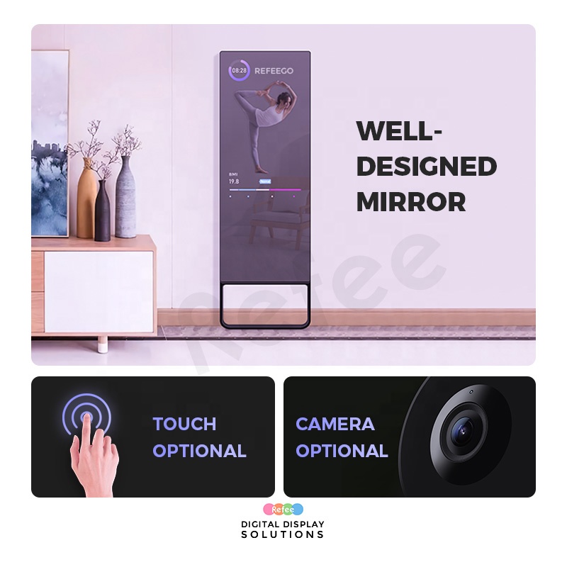 ホームスマートデジタルミラー Android搭載 エクササイ - Smart Home Gym Mirror のレビューと価格