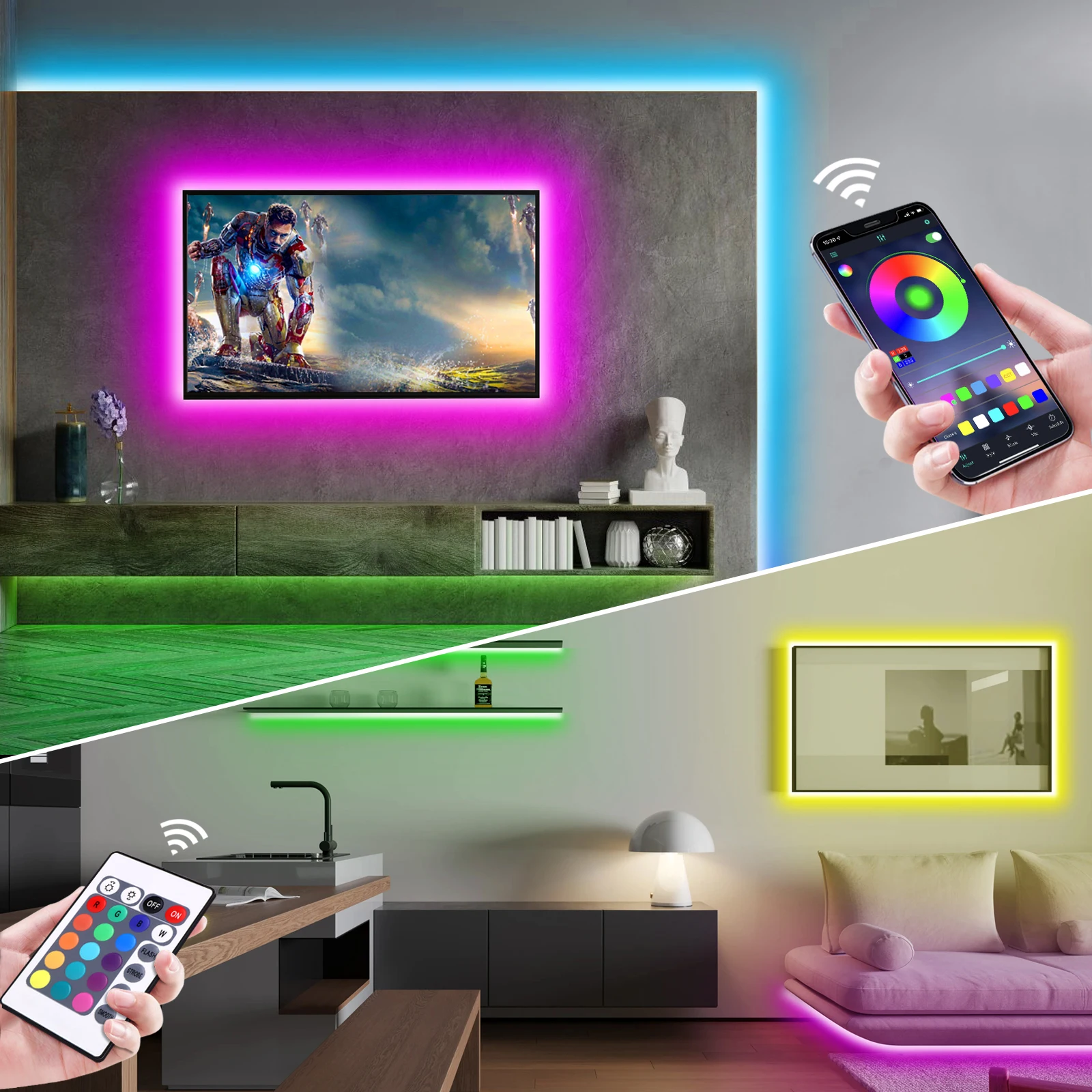 1-5m RGB LEDネオンストリップライト 5V USB - Smart Home Room のレビューと価格