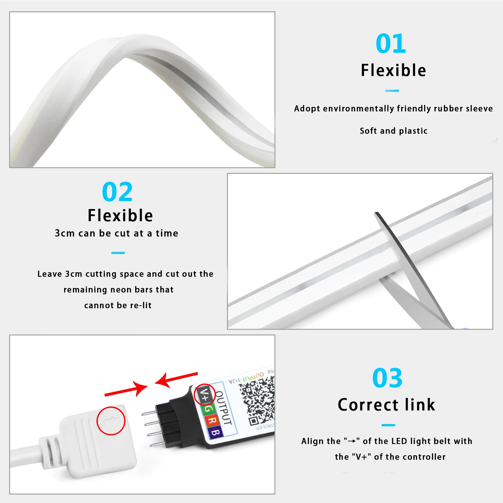 1-5m RGB LEDネオンストリップライト 5V USB - Smart Home Room のレビューと価格